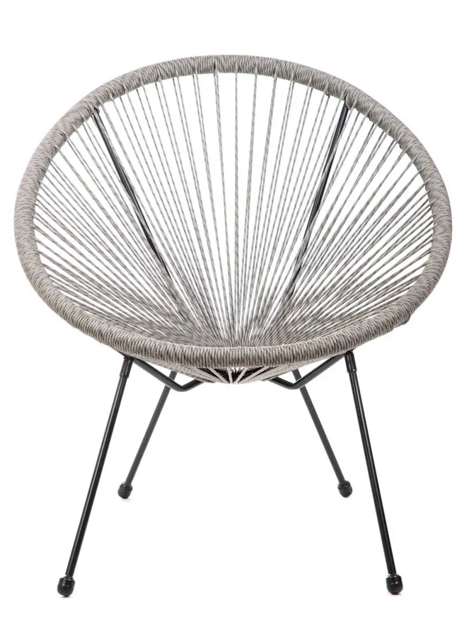 Fotel ACAPULCO TWIST z linki technorattan ze splotem twist szary 71x71x80 cm