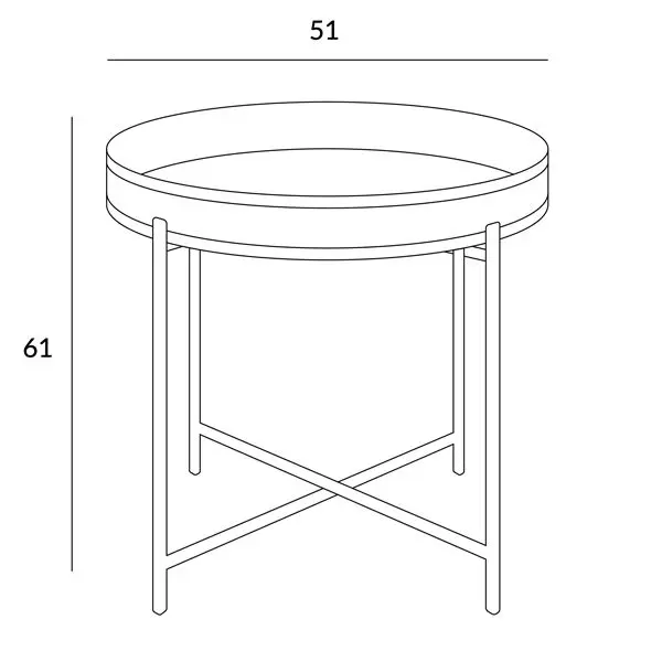 Stolik JENS kawowy rattan naturalny 51x51x61 cm