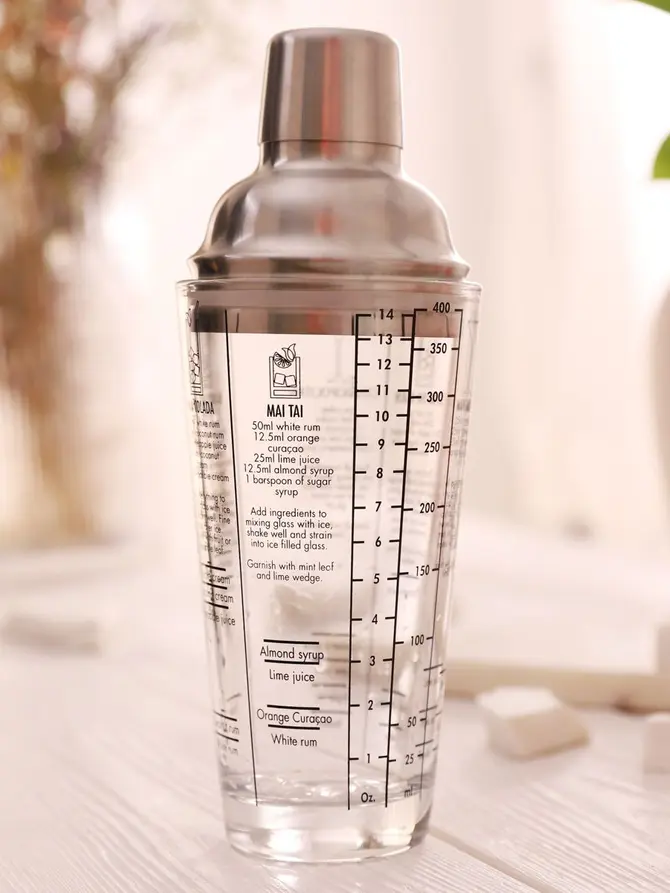 Shaker ALCOLE ze srebrnym wieczkiem 0,4 l