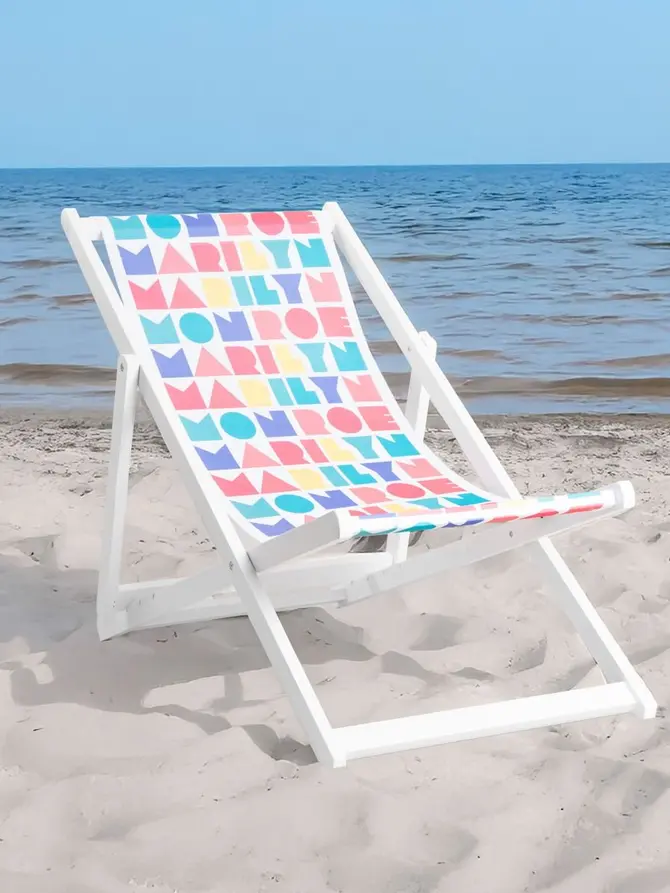 Leżak MONROE SUMMER drewniany biały 59x87/102x87/71 cm