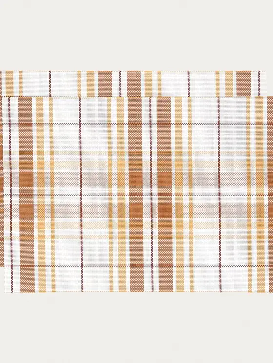 Maty stołowe LUCY w kratę, zestaw 2 szt. 30x45 cm