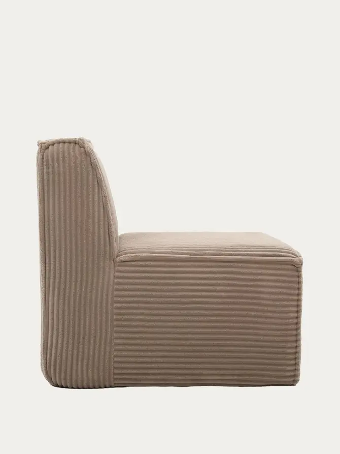 Fotel modułowy LYKKE beżowy piankowy sztruksowy 73x88x73 cm