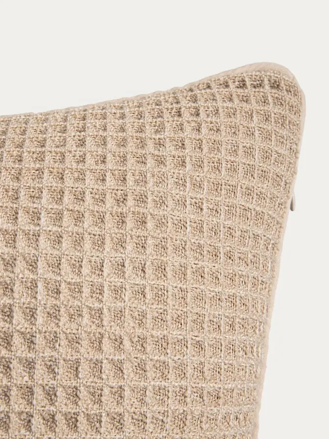 Poszewka ARVEA taupe o waflowej fakturze 45x45 cm