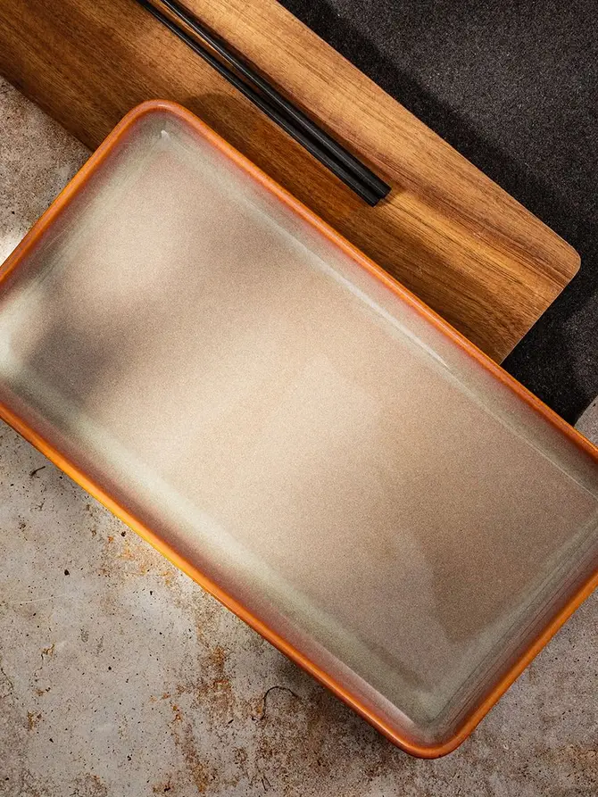 Talerz OKINAWA do serwowania sushi fioletowy 41x22 cm