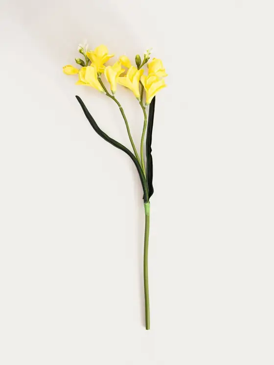 Gałązka sztuczna FERSIA frezja żółta 58 cm