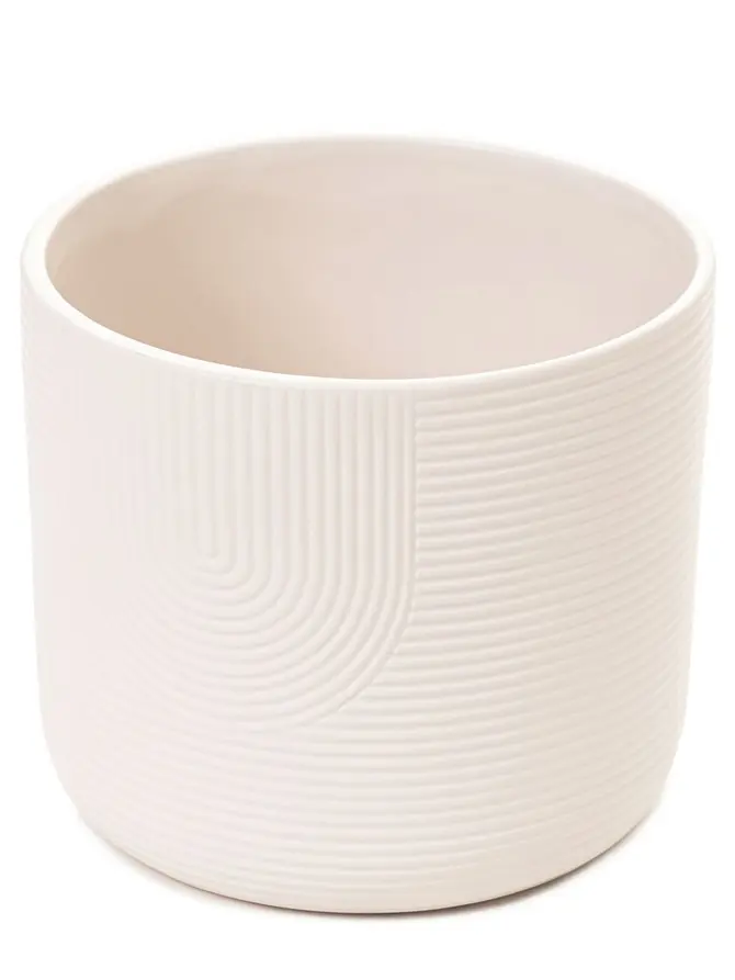 Osłonka na doniczkę LOA kremowa D15x13cmH