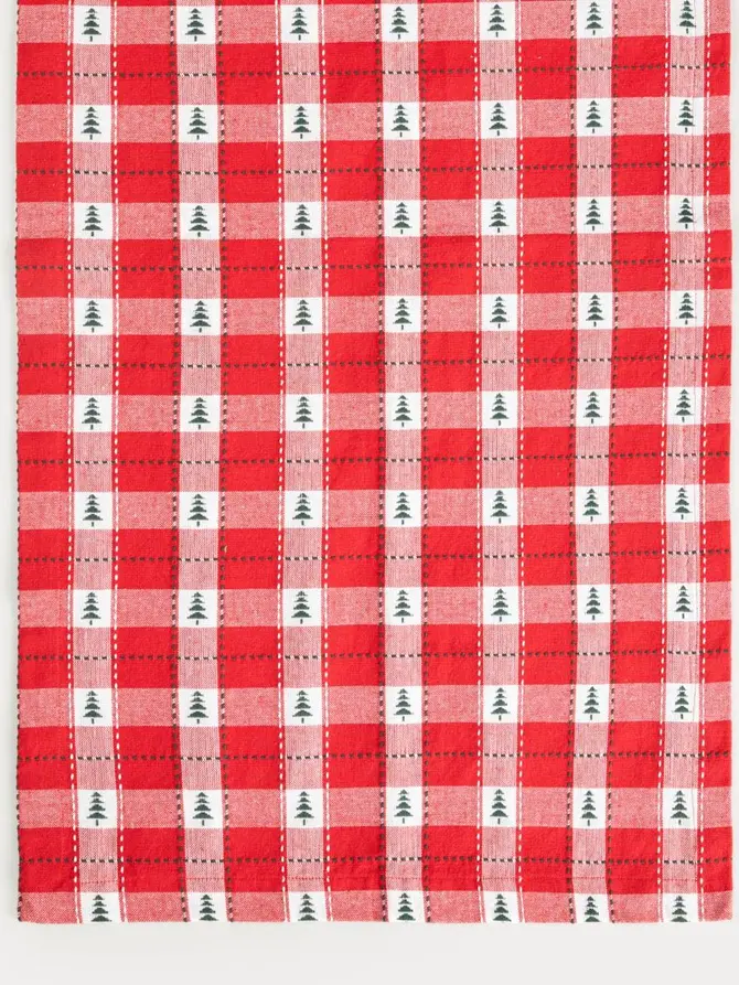 Bieżnik MATIS bawełniany w ozdobną kratę 40x160 cm