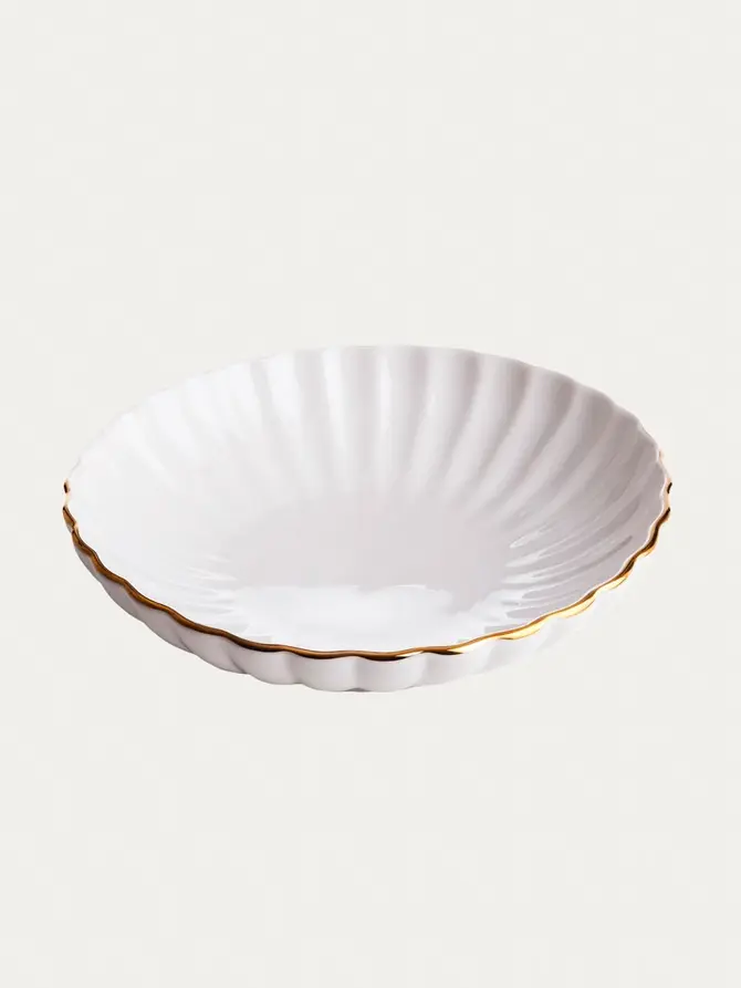 Talerz MELIDA głęboki ze złotą obwódką 20 cm