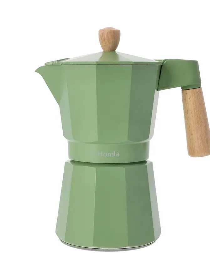 Kawiarka MIA MOKKA pistacjowa z drewnianym uchwytem 6 CUP