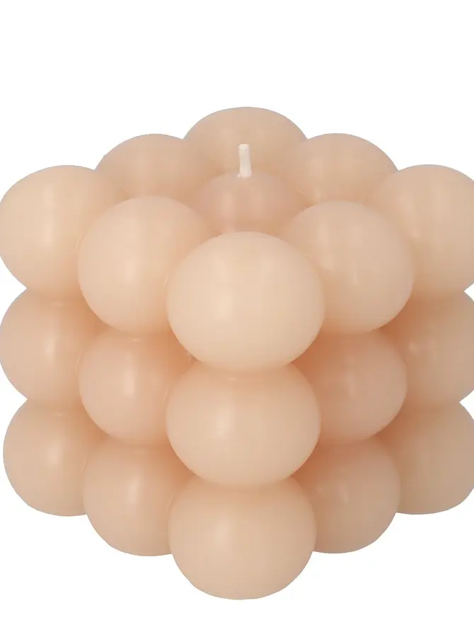 Świeca BUBBLE jasnoróżowa 10x10x10 cm