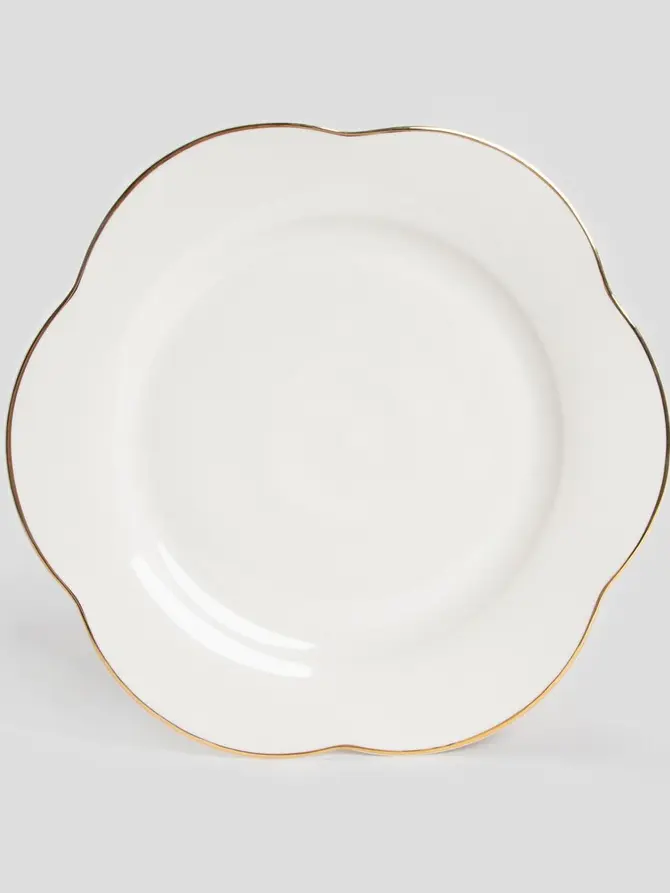 Talerz HELEN obiadowy ze złotą obwódką 28 cm