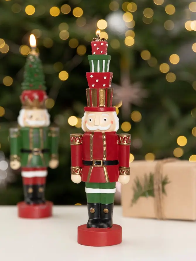 Świeca NUTCRACKER Dziadek z prezentami 25 cm