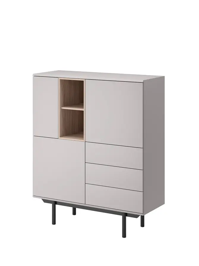 Komoda INOX szara 100x40x121 cm