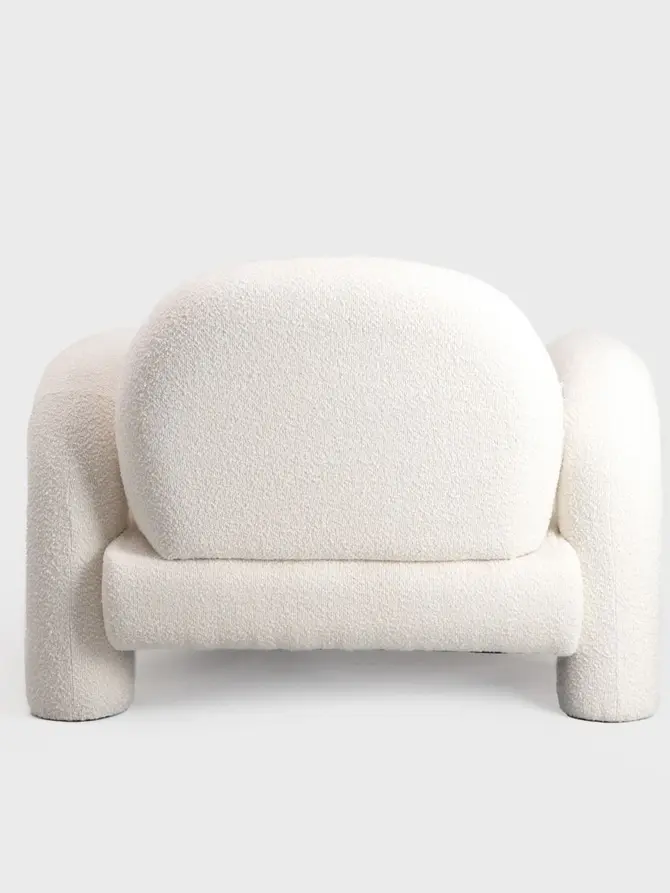 Fotel SEDIA w tkaninie TEDDY BOUCLÉ 95x88x70 cm