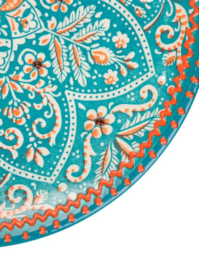 Talerz SANDOS turkusowo-pomarańczowy 27 cm