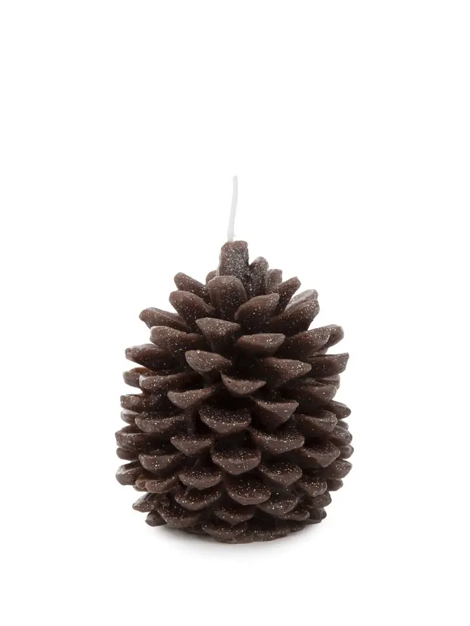 Świeca PONTIS szyszka brązowa 10 cm