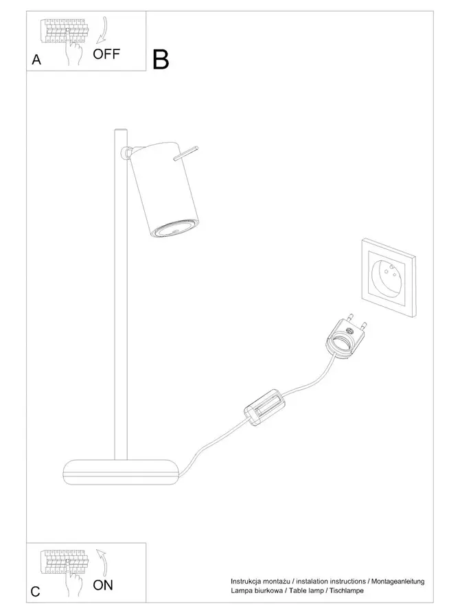 Lampa stołowa RING metalowa biała 43 cm