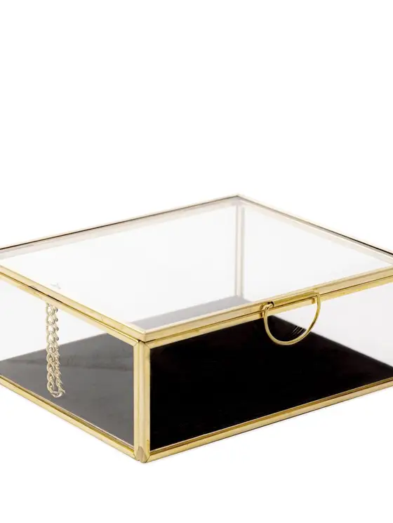 Szkatułka na biżuterię GRAZIA z wyściółką welurową 13x11x5 cm