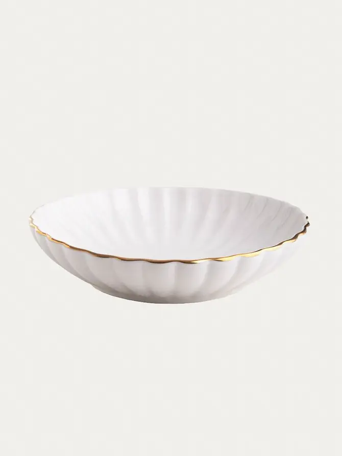 Talerz MELIDA głęboki ze złotą obwódką 20 cm