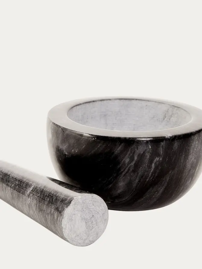 Moździerz MARBLE marmurowy czarny 12 cm