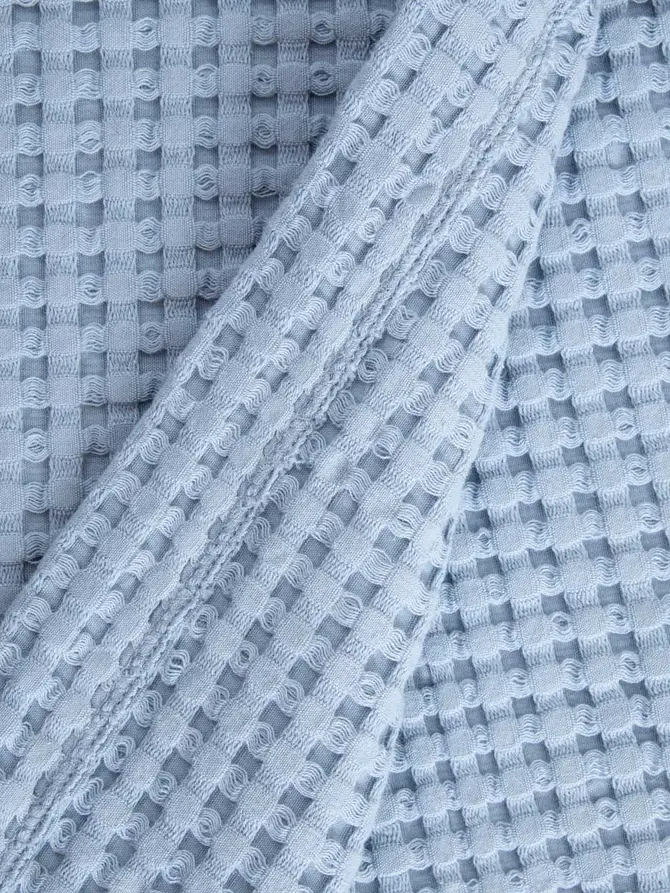 Ręcznik VAFFEL niebieski kąpielowy z rzepem 145x75 cm