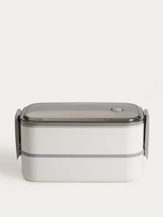 Lunchbox LOENE biały piętrowy 1,4 l