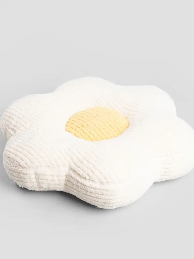 Poduszka FIOR w kształcie kwiatka pluszowa prążkowana 45cm
