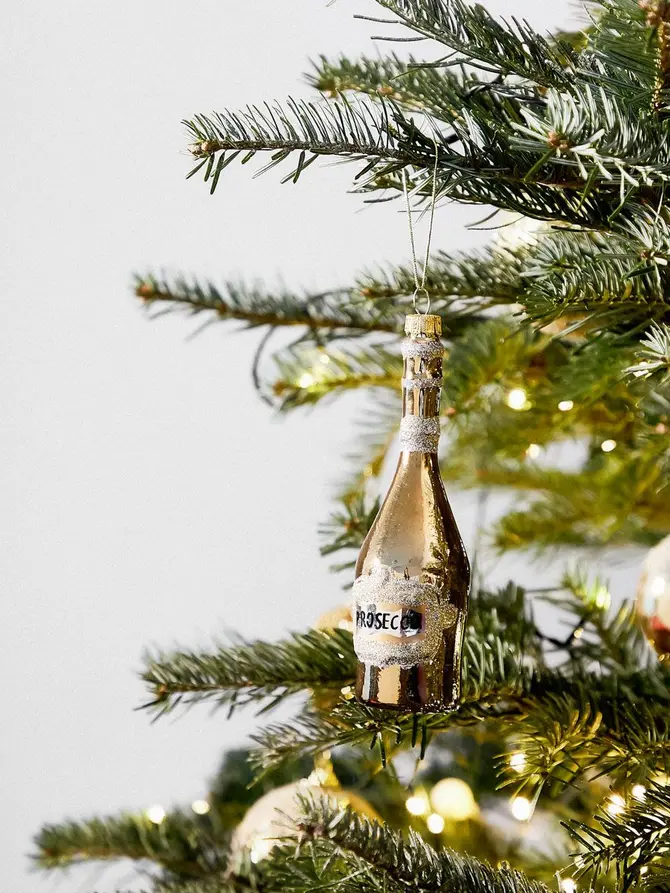 Bombka GLASSO kształtna szklana prosecco złote 16 cm