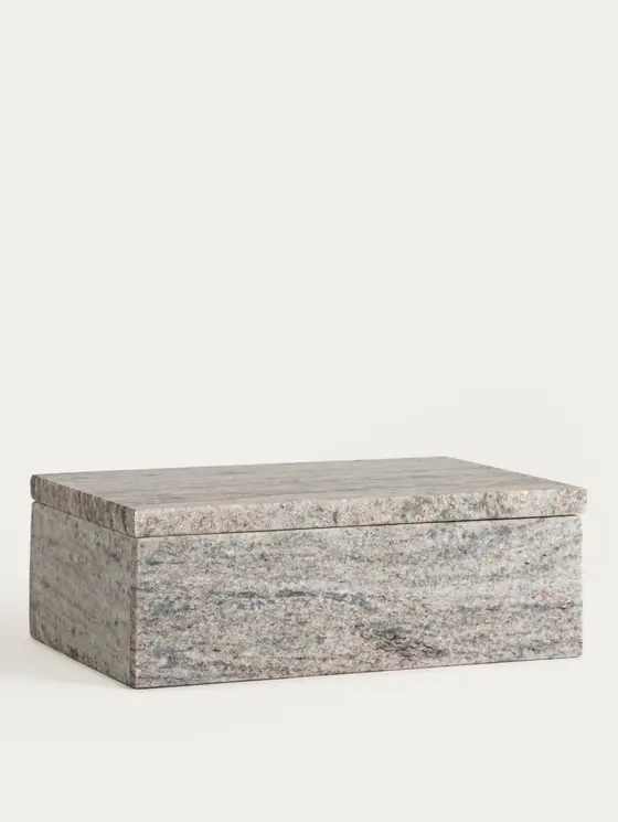 Szkatułka MARMURI marmurowa beżowo-szara 20x13x7 cm