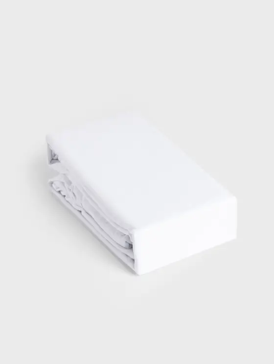 Prześcieradło PELLY jersey białe PREMIUM 160x200 cm