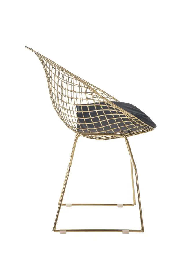 Krzesło INDUSTRIAL metalowe złote 83x64x82 cm