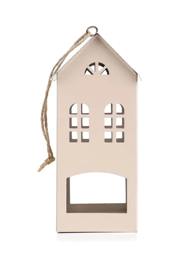 Domek metalowy MINO z brązowym dachem 8x7,5x16,5 cm