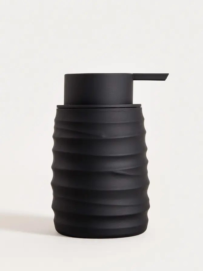 Dozownik TORUS z tłoczeniem czarny 8,2x8,2x17 cm