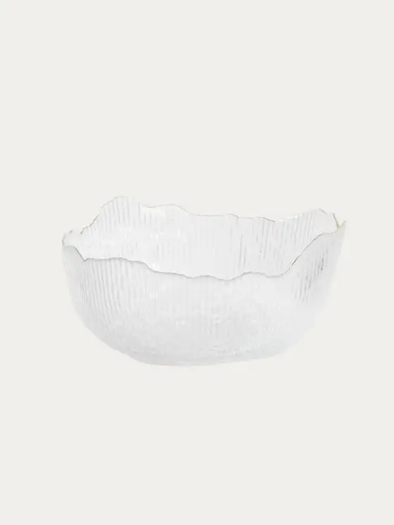 Miska APOLA ryflowana transparentna L 9 cm x 20 cm