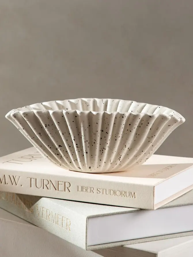 Misa dekoracyjna EVANIA ceramiczna biała 23x14x8,8 cm
