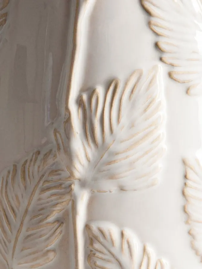 Wazon MINNA ceramiczny w liście ecru 25x15,5 cm
