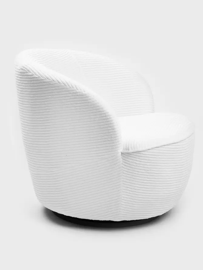 Fotel SVINGEN FASO obrotowy sztruksowy biały 65.5x77x69cm
