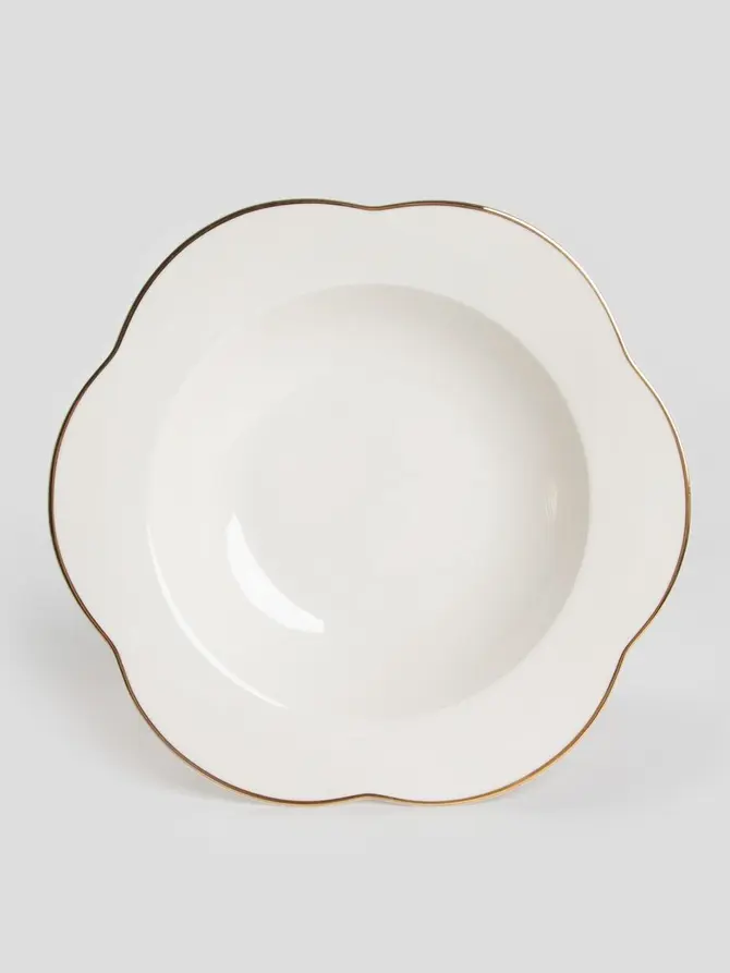 Talerz HELEN głęboki ze złotą obwódką 23 cm