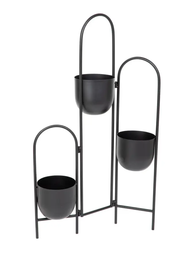 Kwietnik FLOERO metalowy czarny 49x14x80 cm