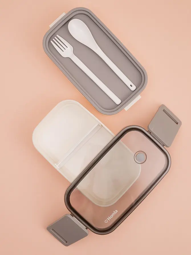 Lunchbox LUNARE śmietankowy piętrowy 1,4 l