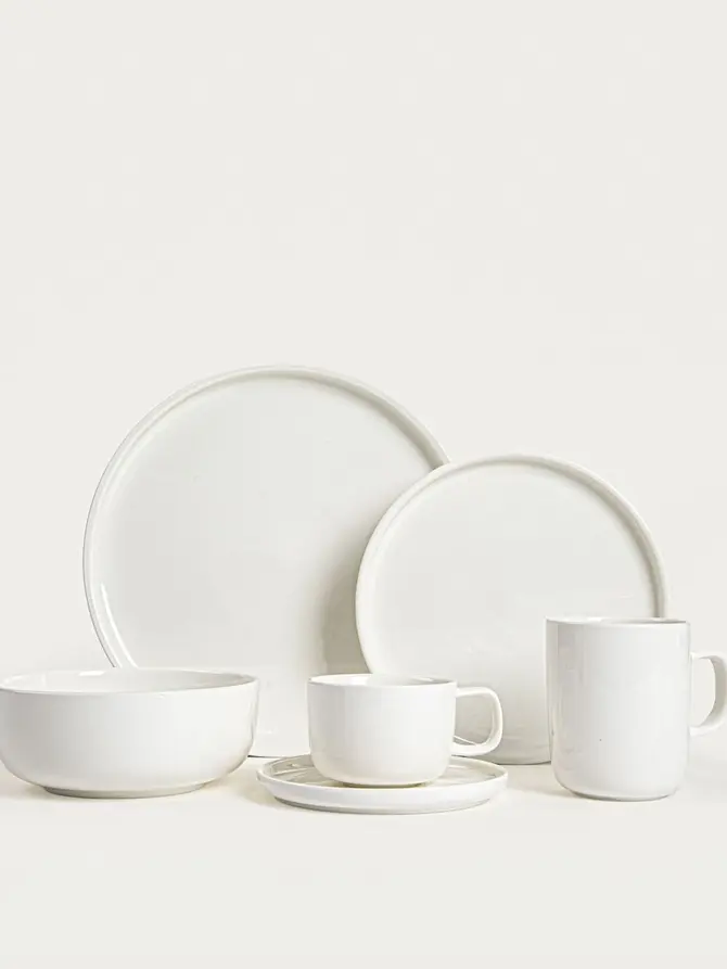 Talerz BERGO porcelanowy deserowy biały 20 cm
