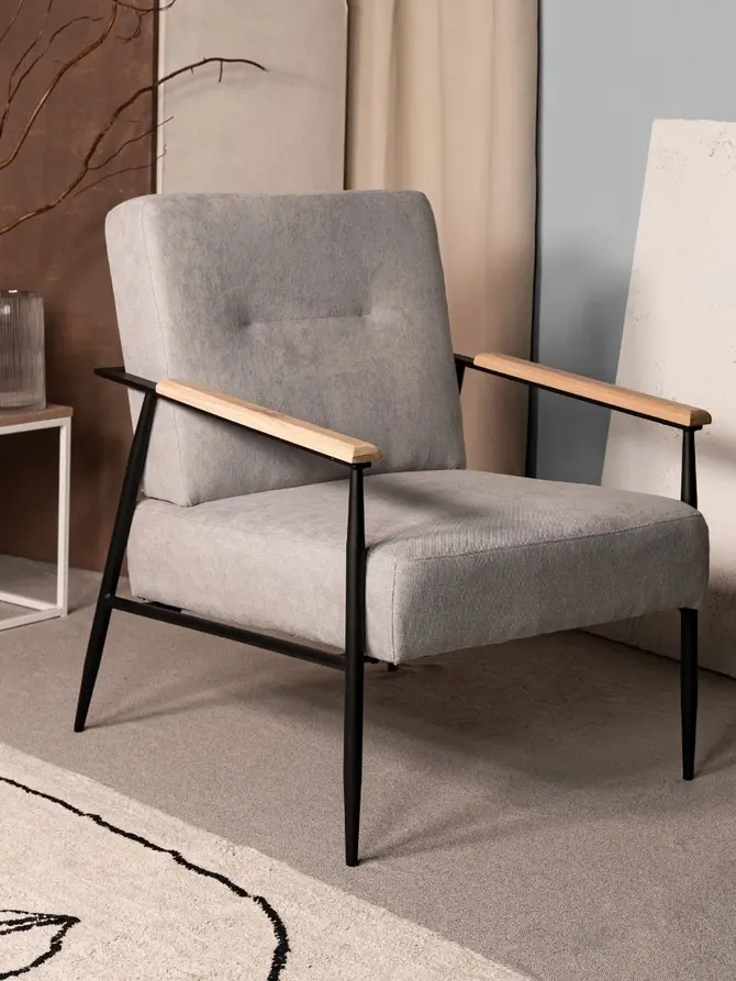 Fotel VELUDO szary 71x70x83 cm