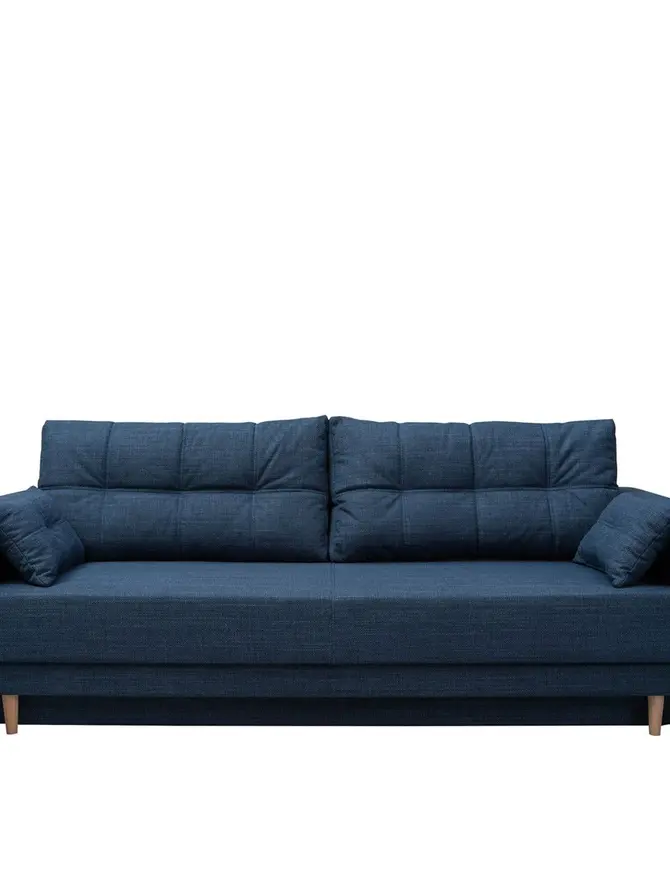 Sofa MAGNUS granatowa z funkcją spania i pojemnikiem na pościel 216x85x91 cm