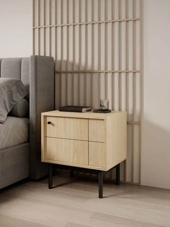 Szafka nocna JAPANDI w kolorze dąb artea 53,5x39x56,5 cm