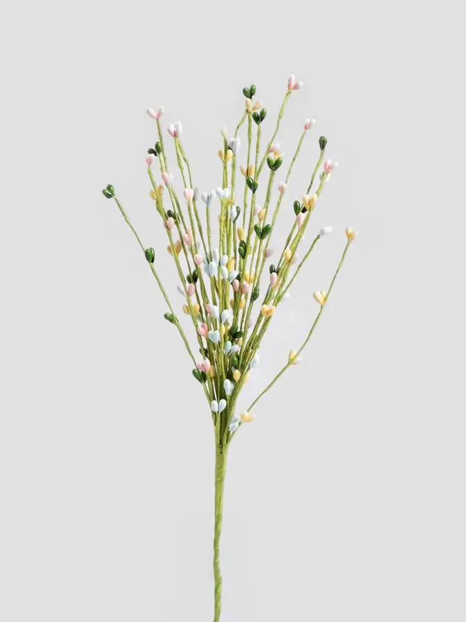 Gałązka wielkanocna SAULE z kolorowymi baziami 30 cm