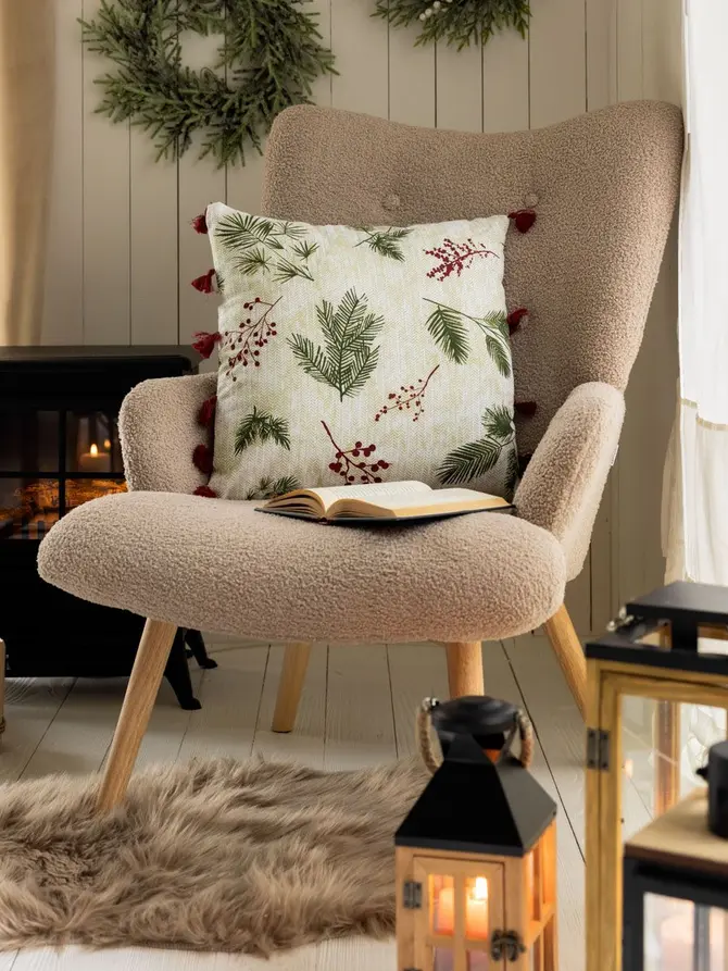Fotel MOSS TEDDY BOUCLE w tkaninie TEDDY beżowy 70x55x95 cm