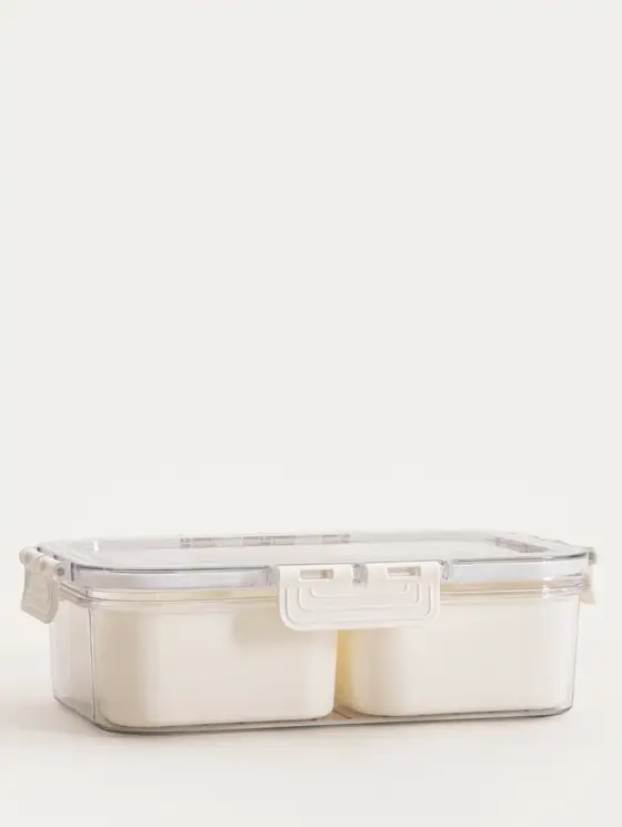 Pojemnik plastikowy GASPARI z wkładami prostokątny 23,5x16,5x7 cm