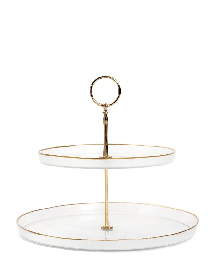 Patera MONZE dwupoziomowa transparentna 21 cm, 28 cm