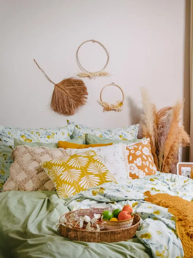 Pościel GLOTE z mikrofibry w kwiaty 200x220 cm
