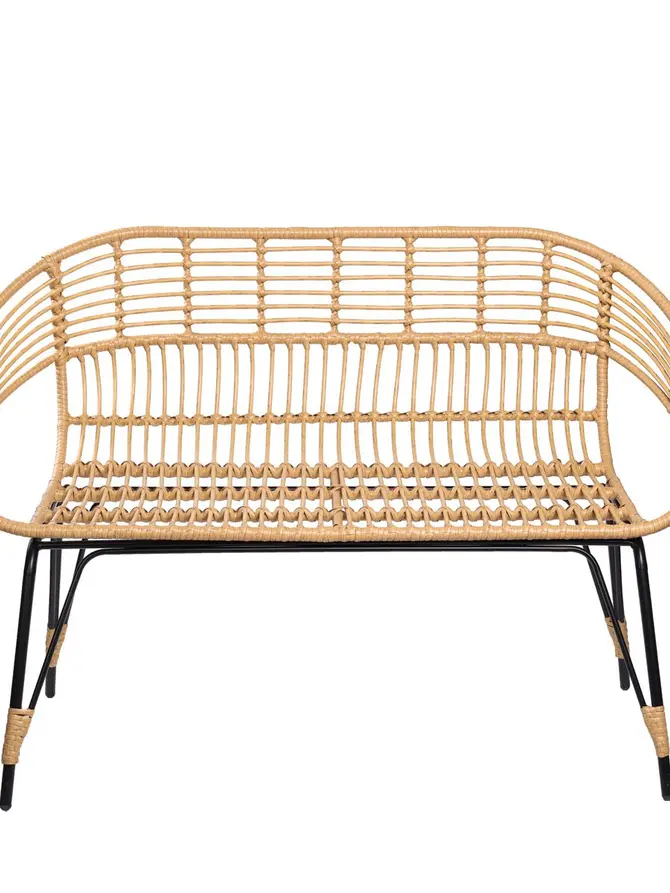 Ławka BOKKA boho pleciona 127x58x80 cm